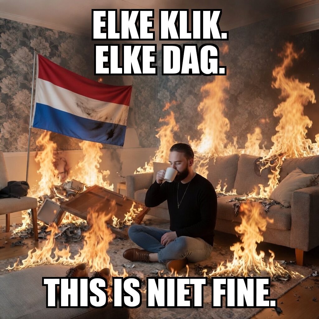 Elke klik. Elke dag. This is niet fine.
