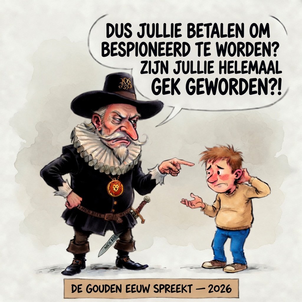 VOC-Heer wijst boos naar burger